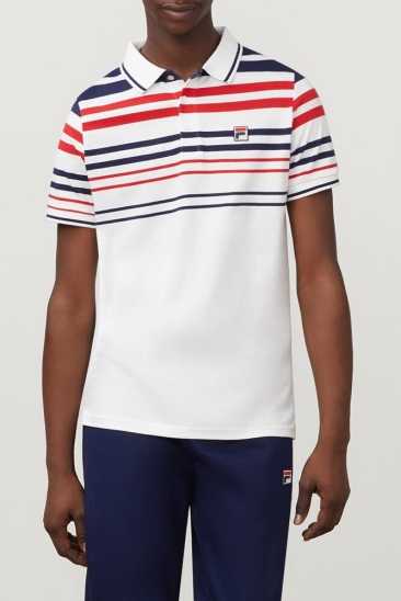 Fila Homme Geeza Polo Wht/Peac/Cred Fila France UYT-691280